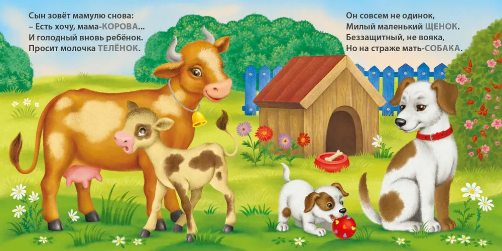 Книжки-картонки: Загадки-рифмы. Мамы и малыши. Домашние животные, Робинс