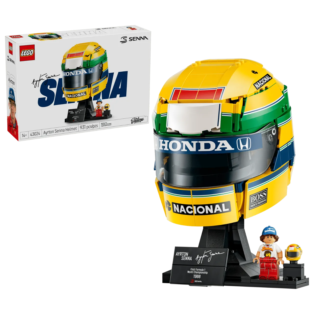 Ayrton Senna Helmet, Lego Editions Collection 931 Pieces, 43024
