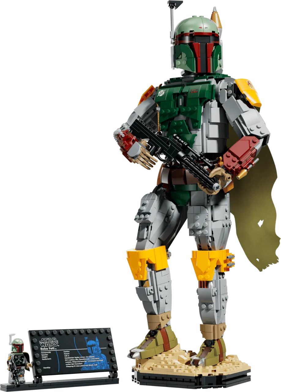 Boba Fett Helmet/Bust Display Model, Lego Star Wars Collection 1544 Pieces, 75455