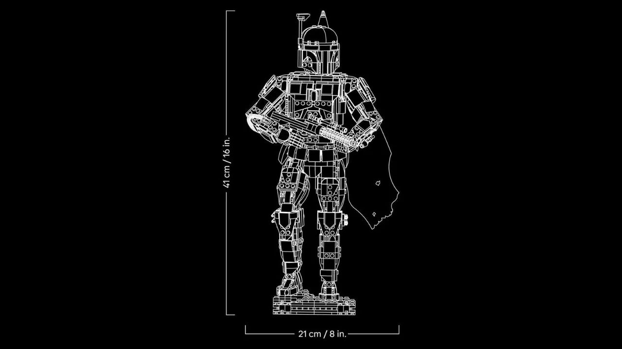 Boba Fett Helmet/Bust Display Model, Lego Star Wars Collection 1544 Pieces, 75455