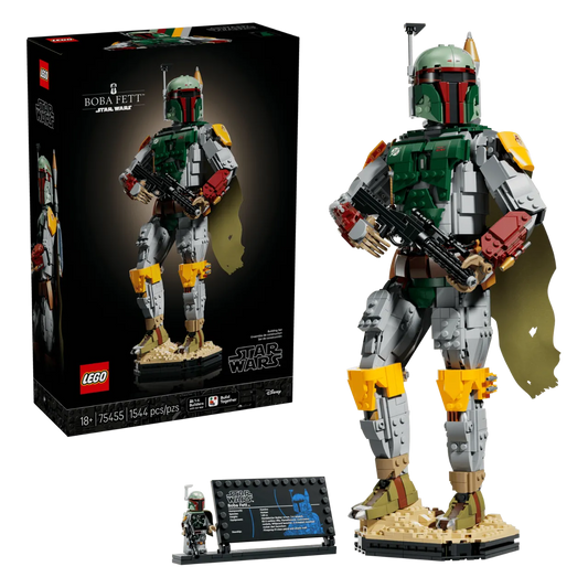 Boba Fett Helmet/Bust Display Model, Lego Star Wars Collection 1544 Pieces, 75455