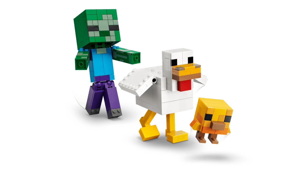 Chicken Jockey, Lego Minecraft Collection 344 Pieces, 21582