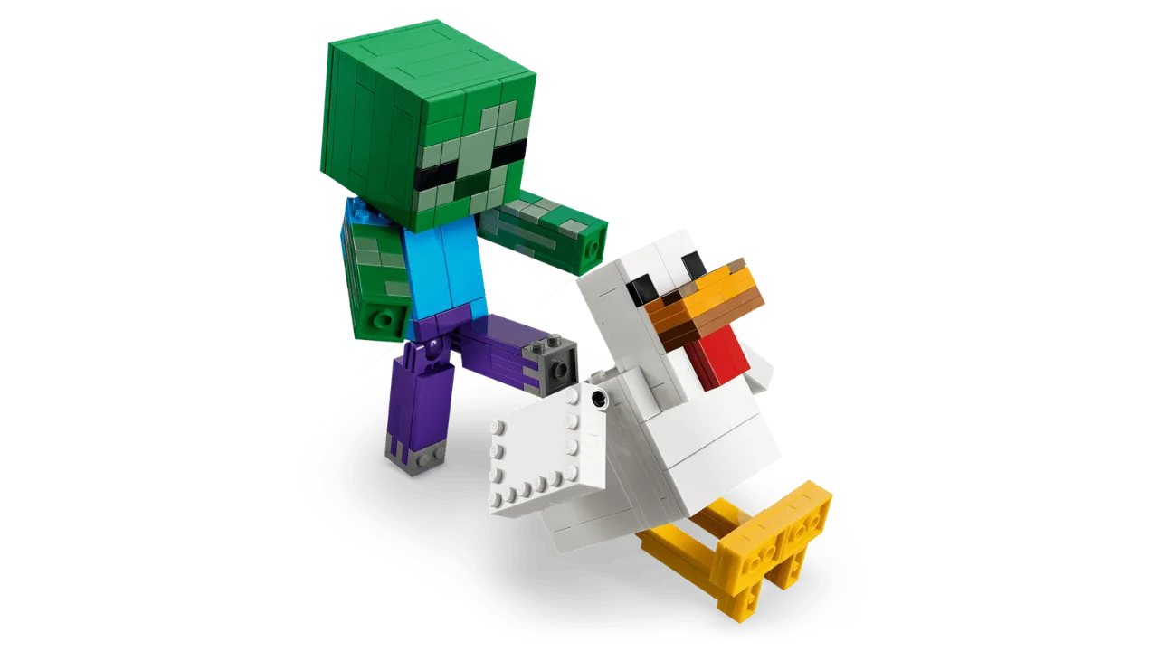 Chicken Jockey, Lego Minecraft Collection 344 Pieces, 21582