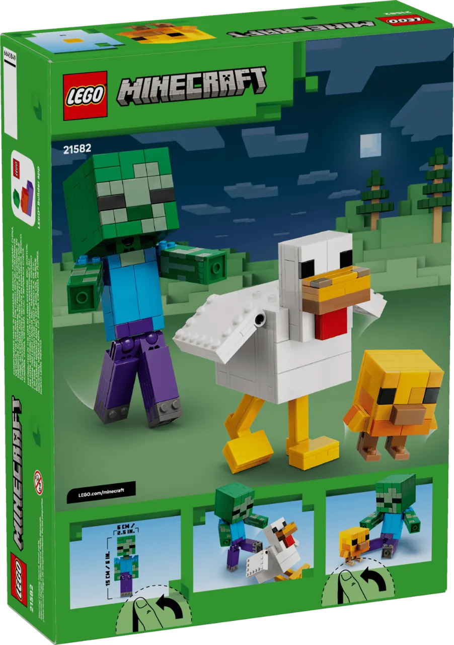 Chicken Jockey, Lego Minecraft Collection 344 Pieces, 21582