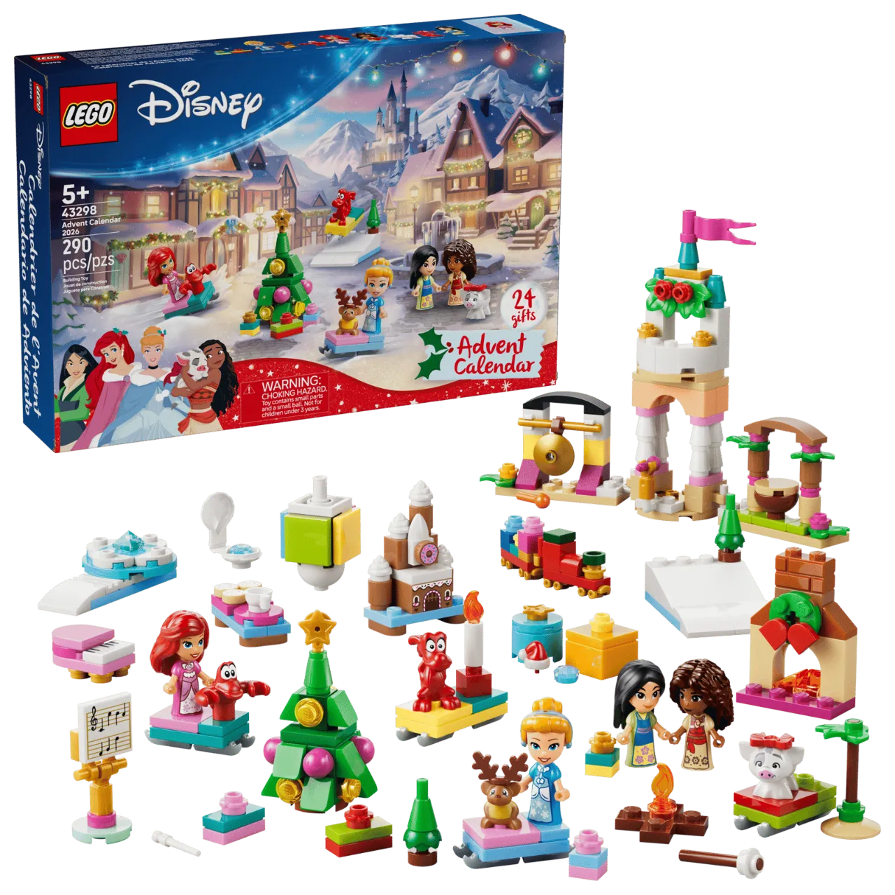 Disney Princess Advent Calendar 2026, Lego Disney Princess Collection 290 Pieces, 43298