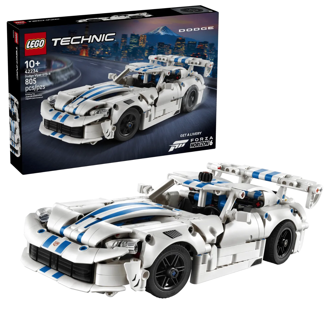 Dodge Viper GTS-R Sports Car, Lego Technic Collection 805 Pieces, 42234