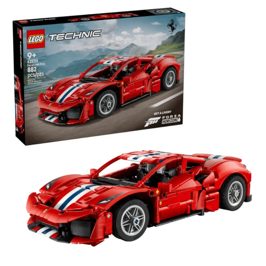 Ferrari 488 Pista Car, Lego Technic Collection 882 Pieces, 42235