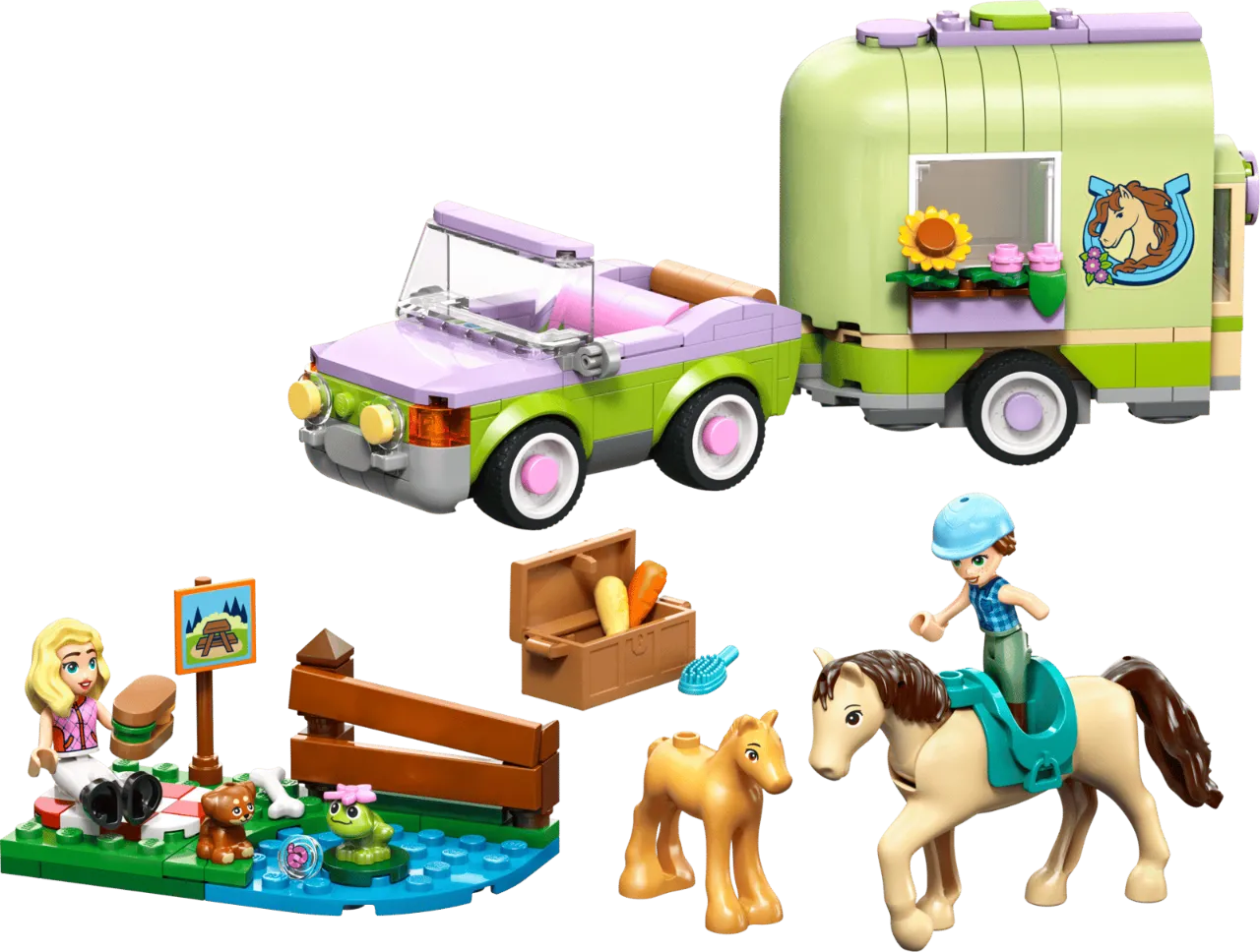 Horse & Baby Foal Trailer, Lego Friends Collection 279 Pieces, 42695