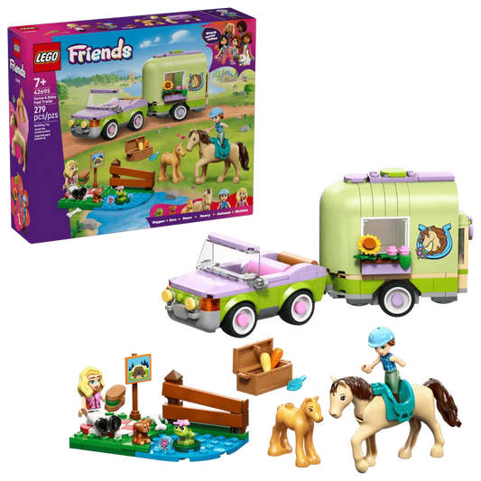 Horse & Baby Foal Trailer, Lego Friends Collection 279 Pieces, 42695