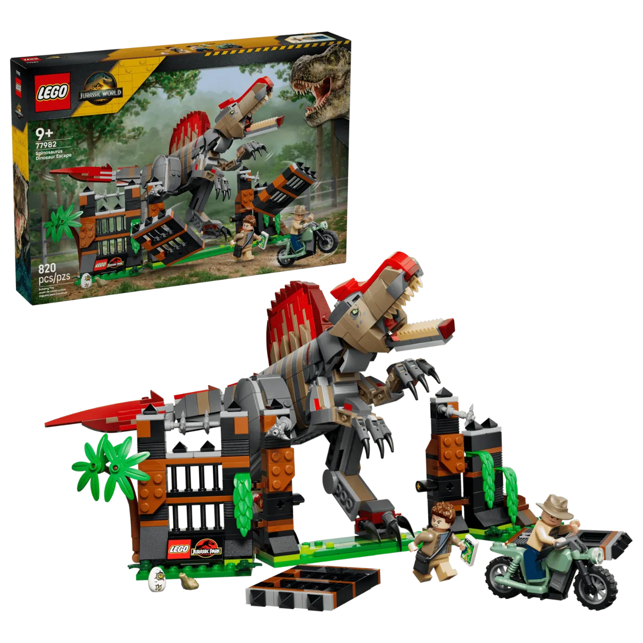 Spinosaurus Dinosaur Escape, Lego Jurassic World Collection 820 Pieces, 77982