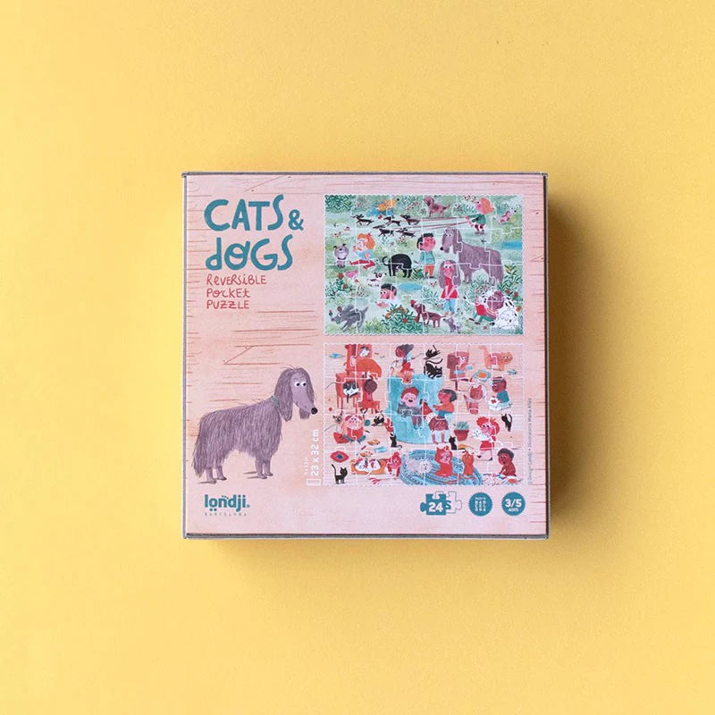 Reversible pocket puzzle: Cats & Dogs 24 pcs, LONDJI