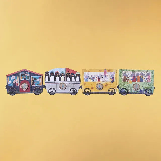 Set of puzzles: My little train 10 puzzles x 3 pcs, LONDJI