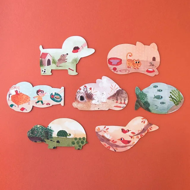 Set of puzzles: I love my pets 7 reversible puzzles x 3 pcs, LONDJI