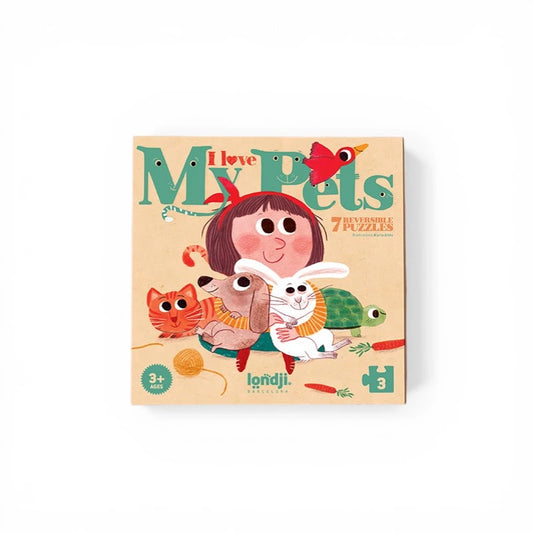 Set of puzzles: I love my pets 7 reversible puzzles x 3 pcs, LONDJI