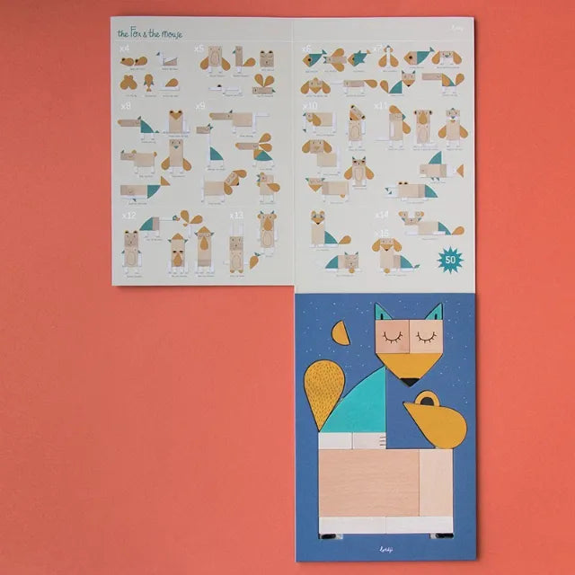 Wooden toy: The fox & the mouse, LONDJI