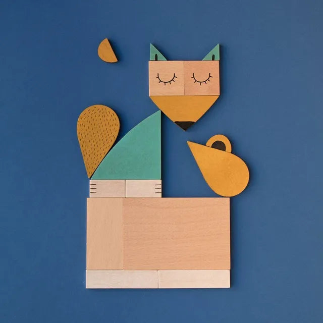 Wooden toy: The fox & the mouse, LONDJI