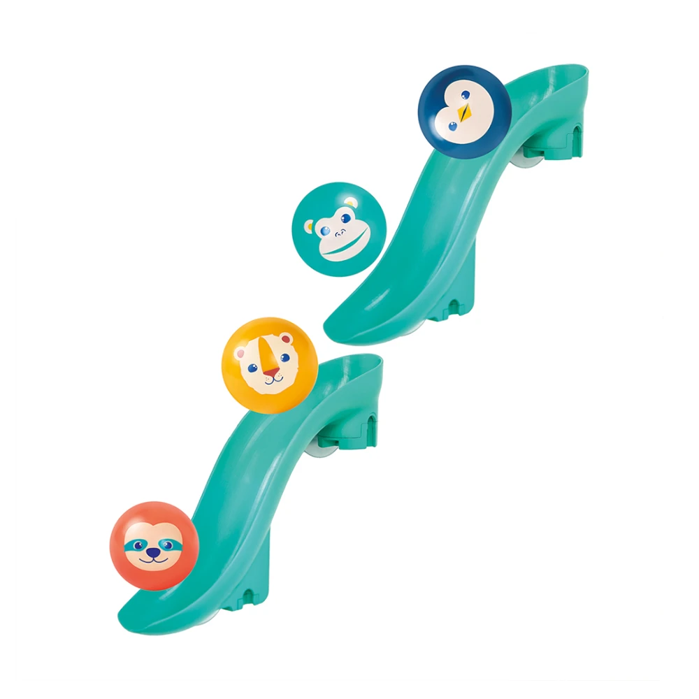 Bath toboggan with suction cups and balls, Ludi