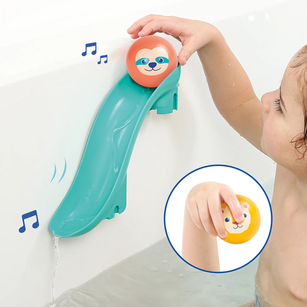 Bath toboggan with suction cups and balls, Ludi