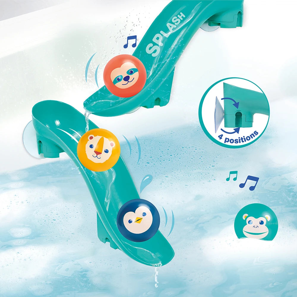Bath toboggan with suction cups and balls, Ludi