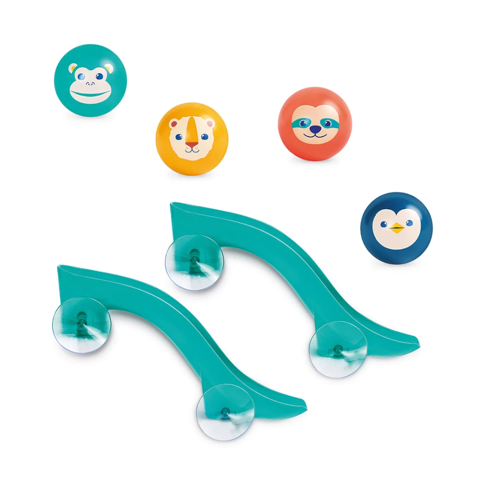 Bath toboggan with suction cups and balls, Ludi
