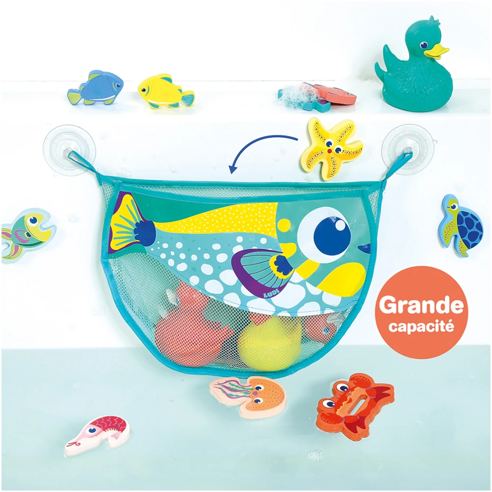 Bathroom storage net with suction cups Fish, Ludi