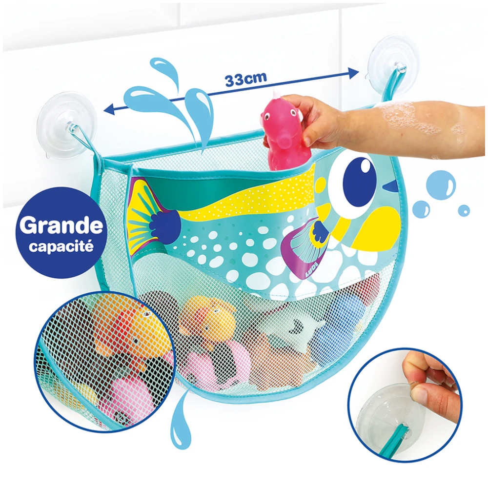 Bathroom storage net with suction cups Fish, Ludi