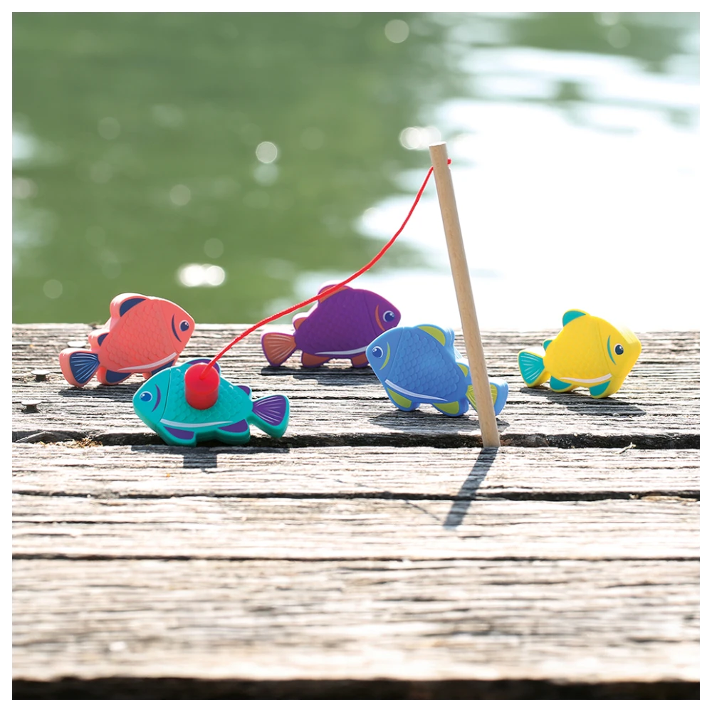 Magnetic fishing bath toy with rod & fish, Ludi