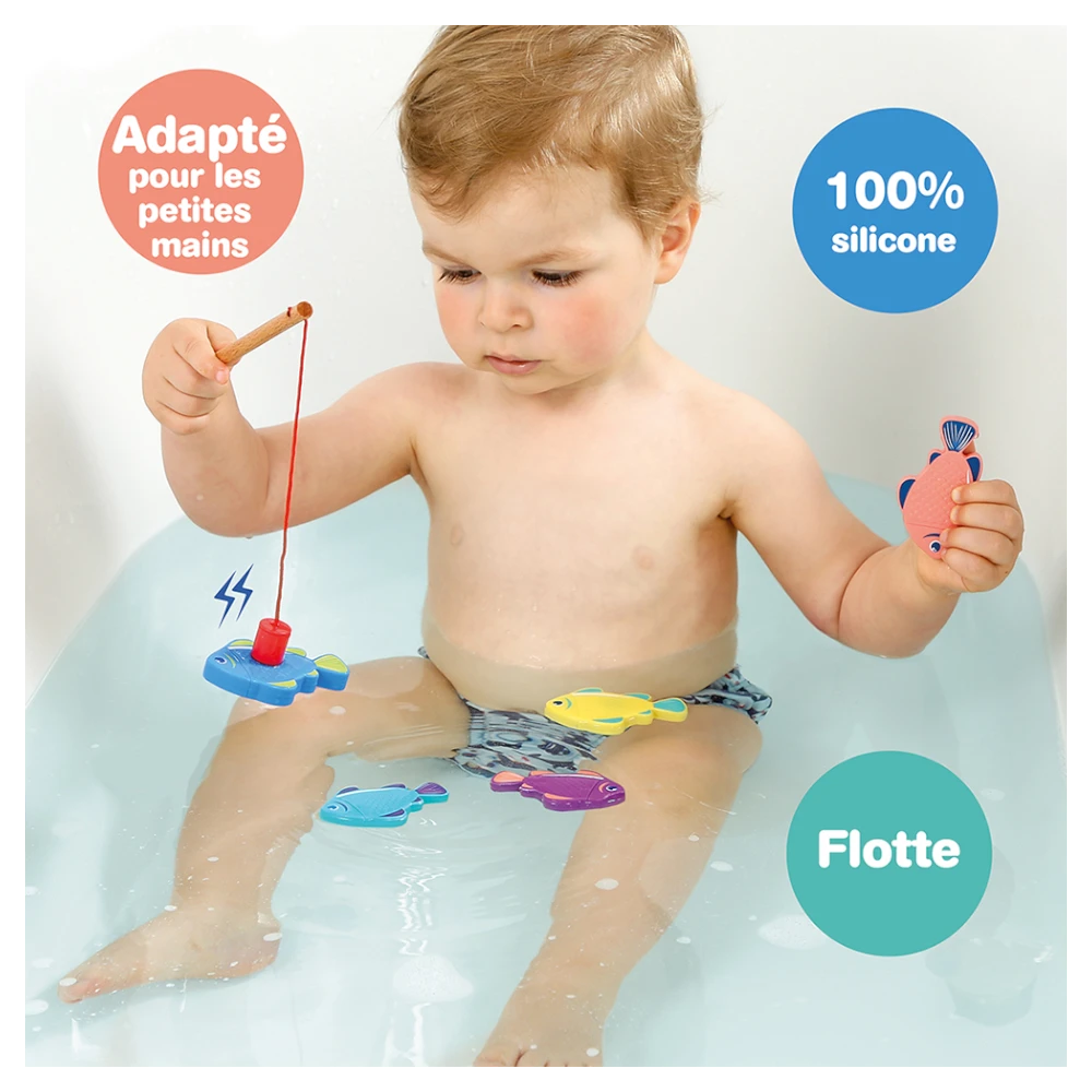 Magnetic fishing bath toy with rod & fish, Ludi