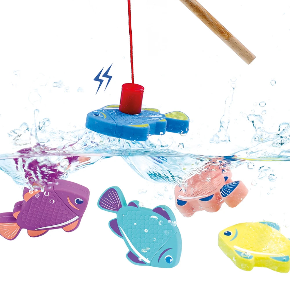 Magnetic fishing bath toy with rod & fish, Ludi