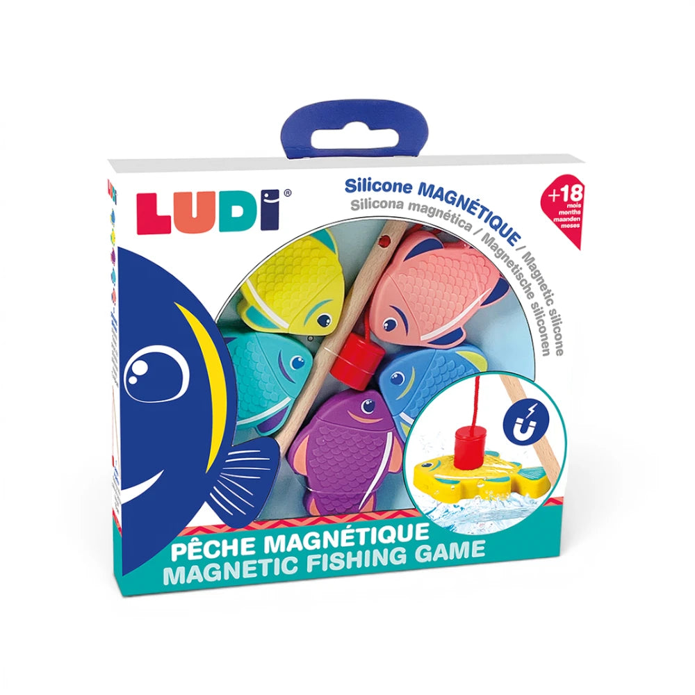 Magnetic fishing bath toy with rod & fish, Ludi