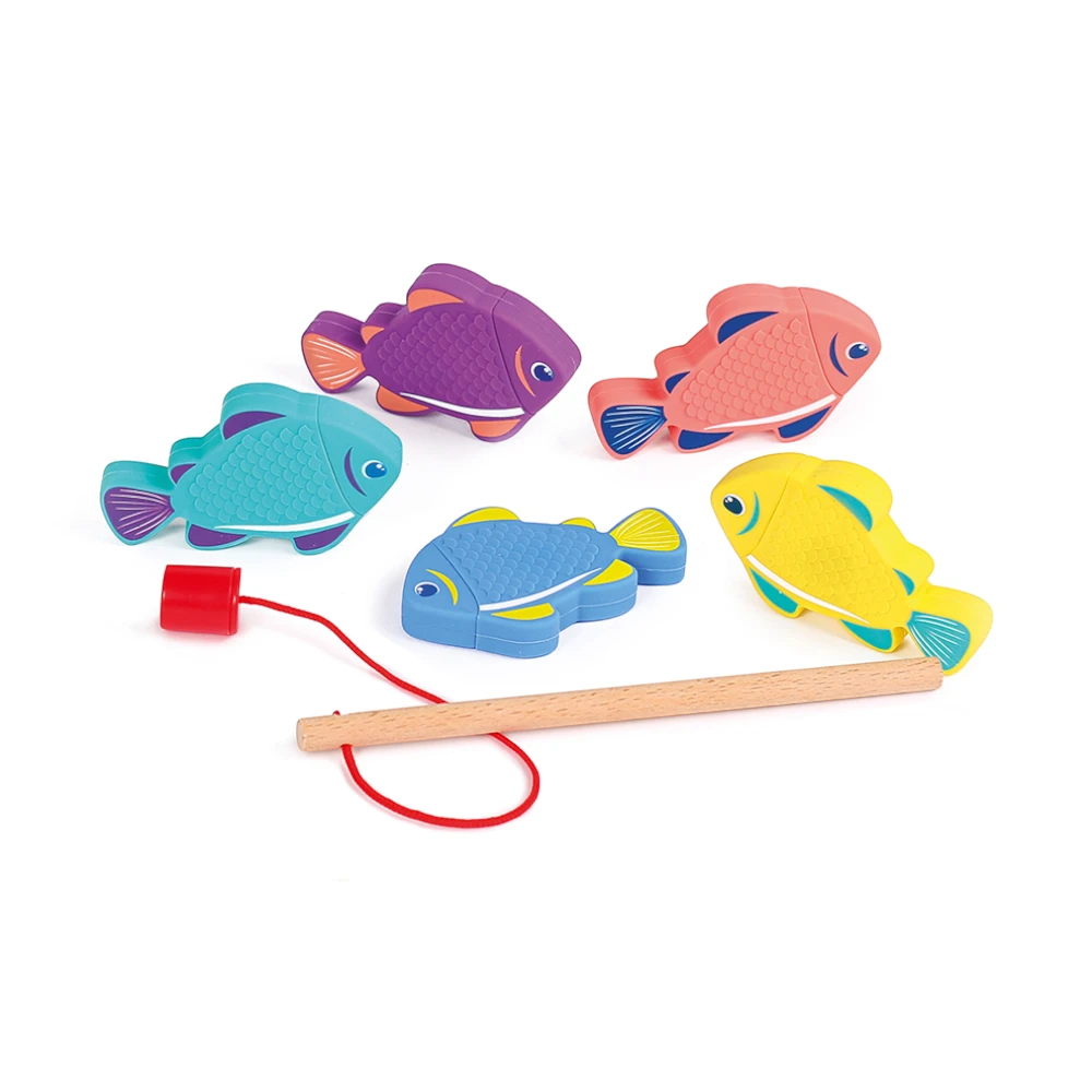 Magnetic fishing bath toy with rod & fish, Ludi