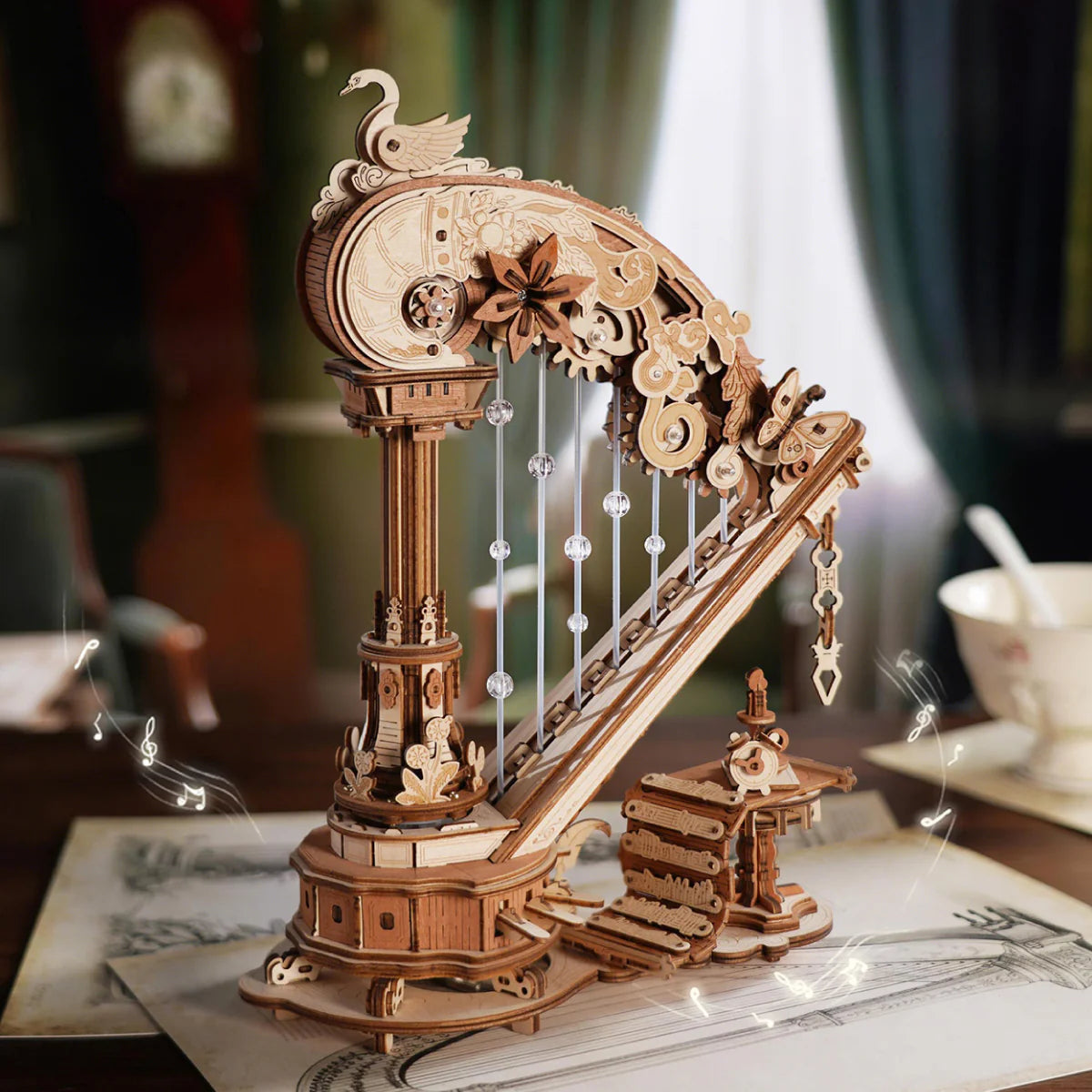 Wooden 3D Puzzle, Magic Harp Music Box AMK71, ROKR