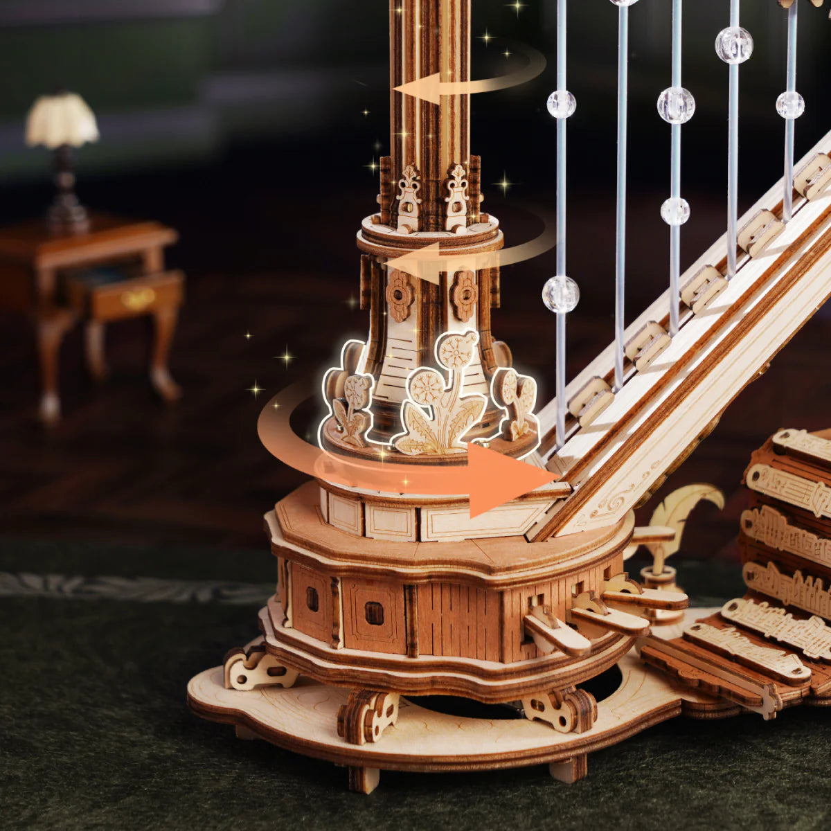 Wooden 3D Puzzle, Magic Harp Music Box AMK71, ROKR