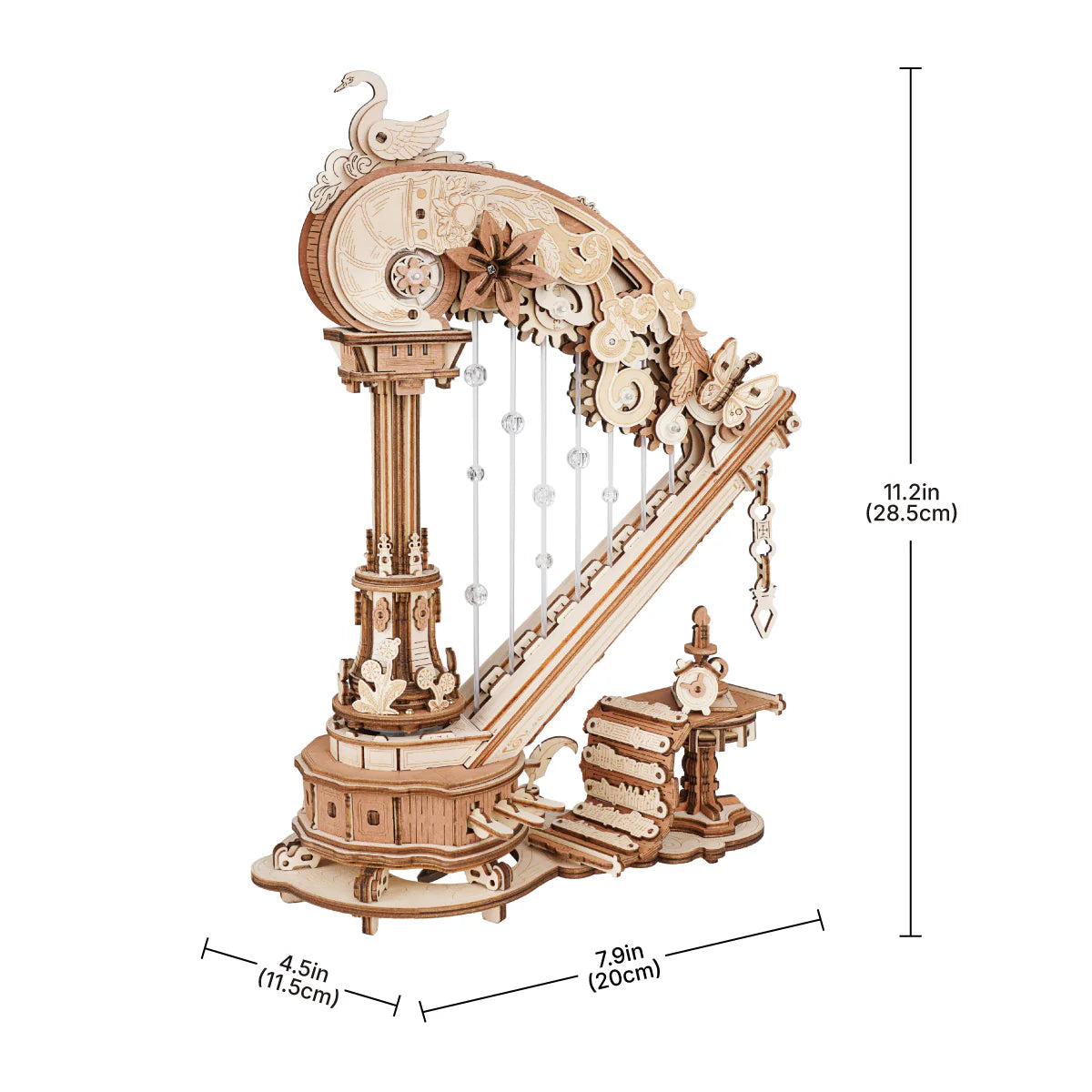 Wooden 3D Puzzle, Magic Harp Music Box AMK71, ROKR