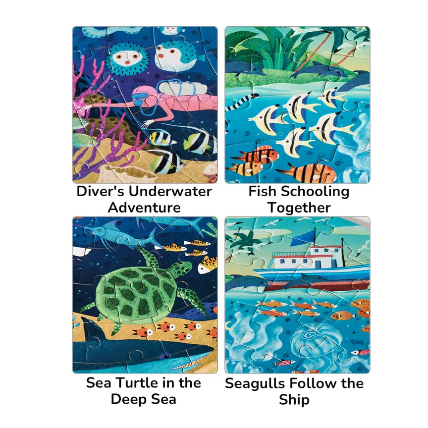 Magic Ocean, Panoramic Puzzle for Kids, 150 Pieces
