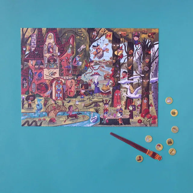 Magic World: 70 Pieces, Look & Find Puzzle for Kids