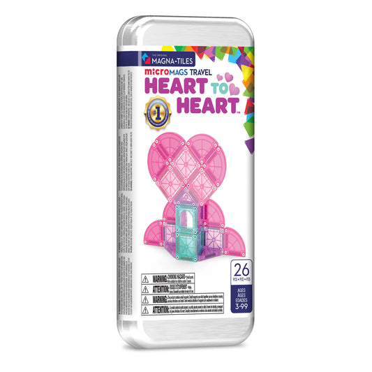 Travel Set 26 Piece: microMAGS Heart to Heart, Magna-tiles
