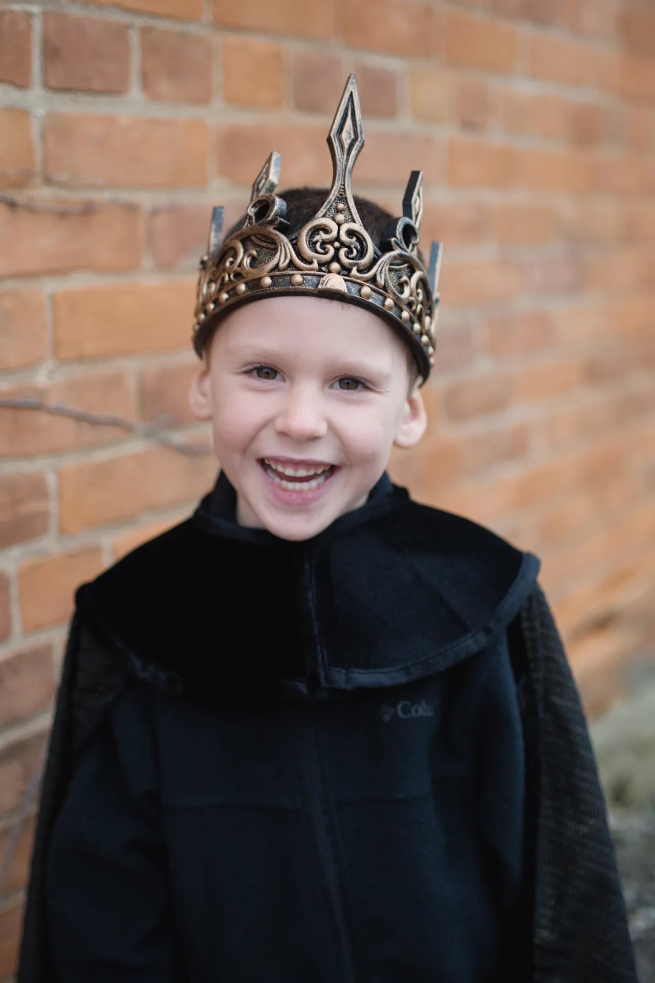 Medieval Crown, Gold And Black Costume Accessory For Kids 3+