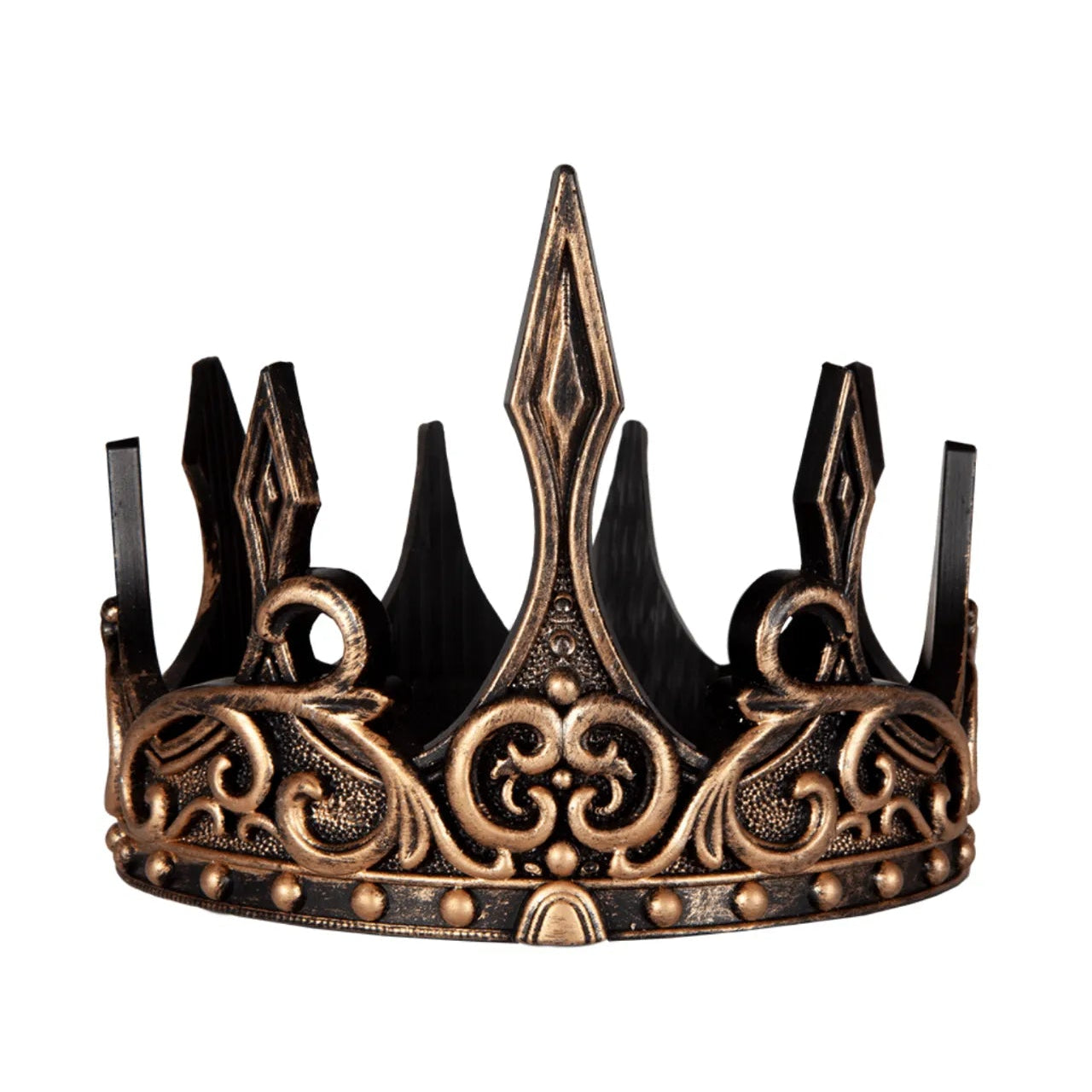 Medieval Crown, Gold And Black Costume Accessory For Kids 3+
