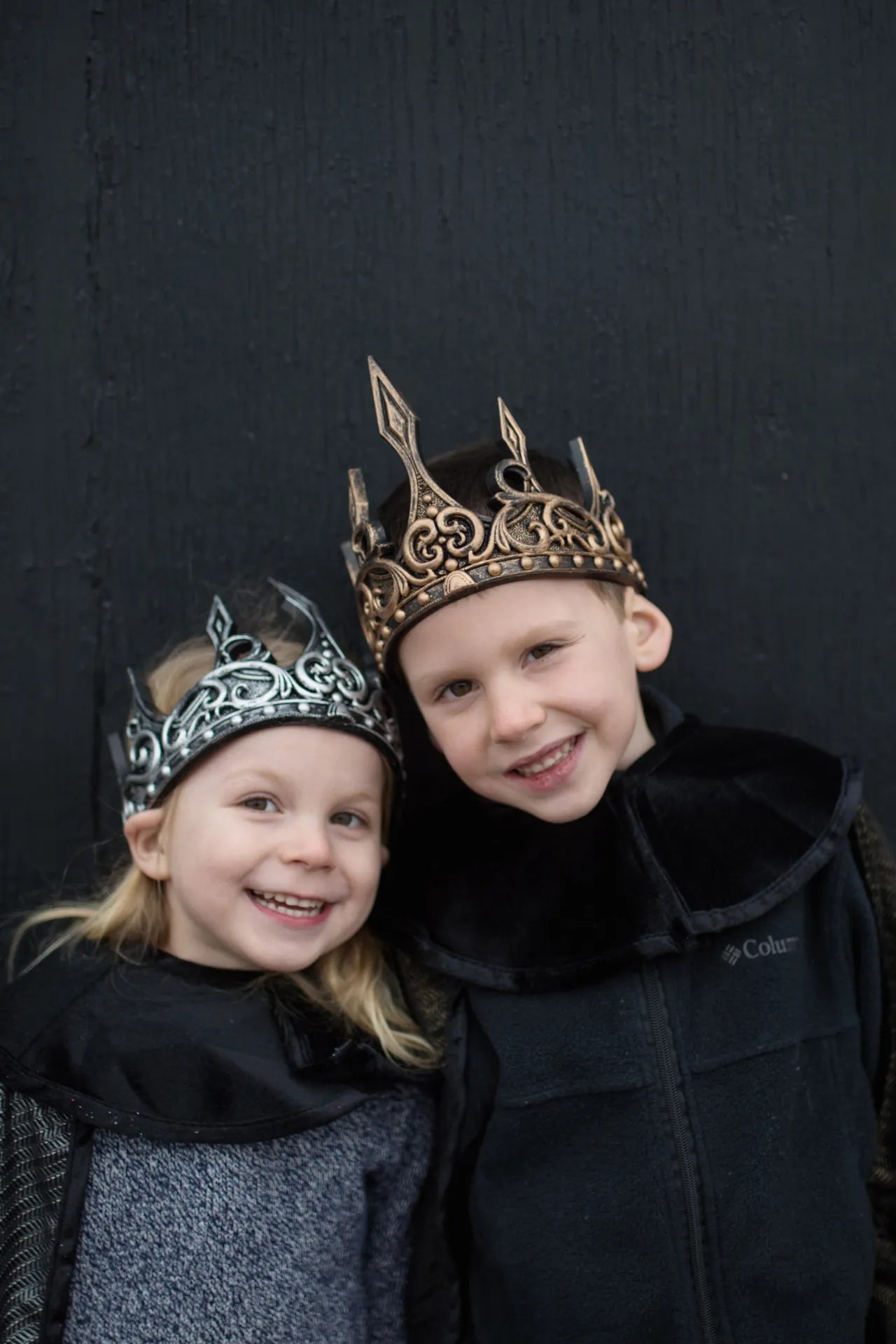 Medieval Crown, Gold And Black Costume Accessory For Kids 3+