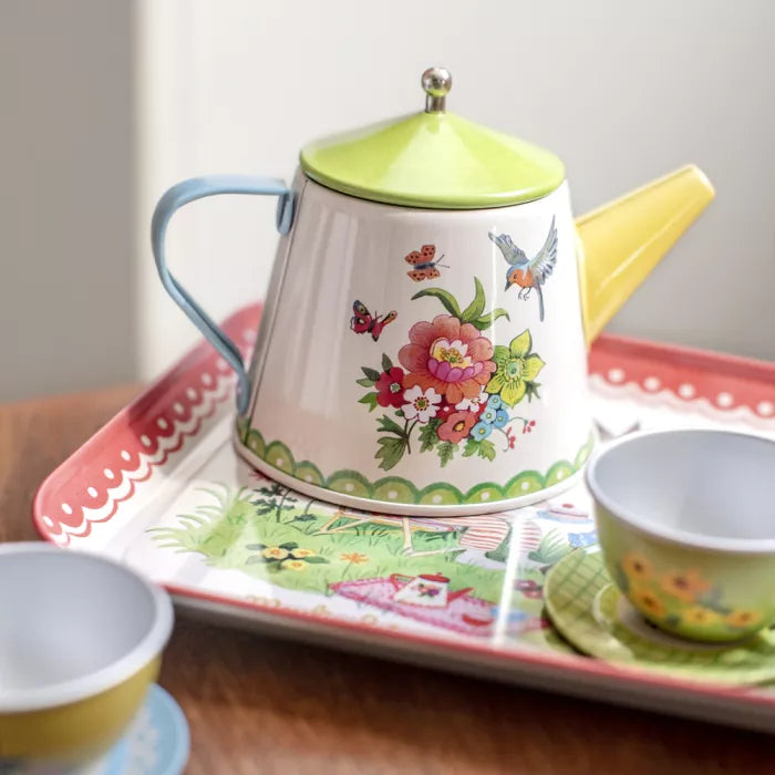 Metal Tea Set La Grande Famille, Moulin Roty