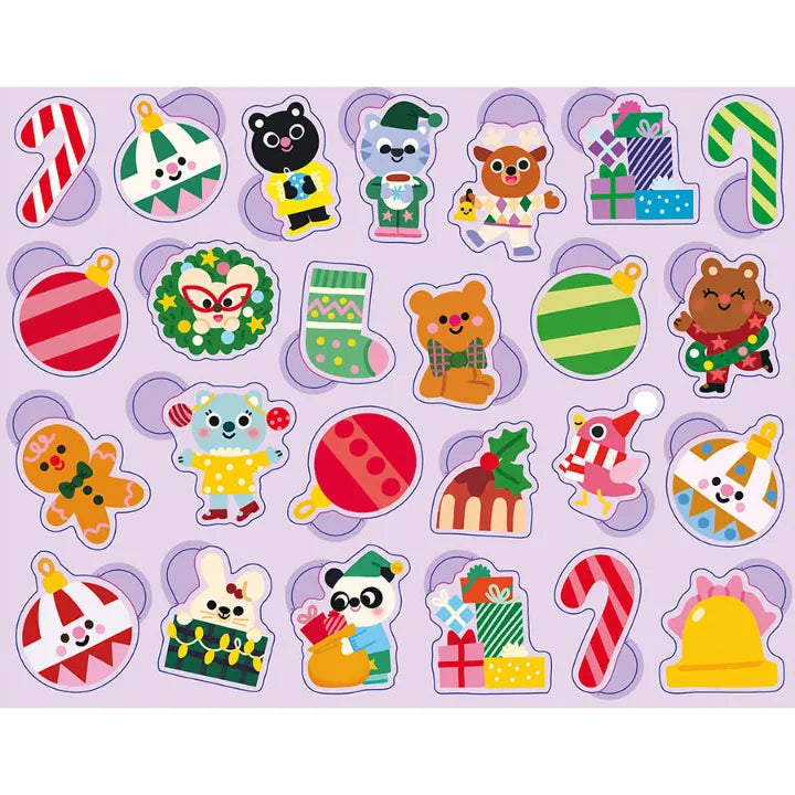 Metallic Box of Stickers, Reusable Tin for Kids 18m+, Christmas