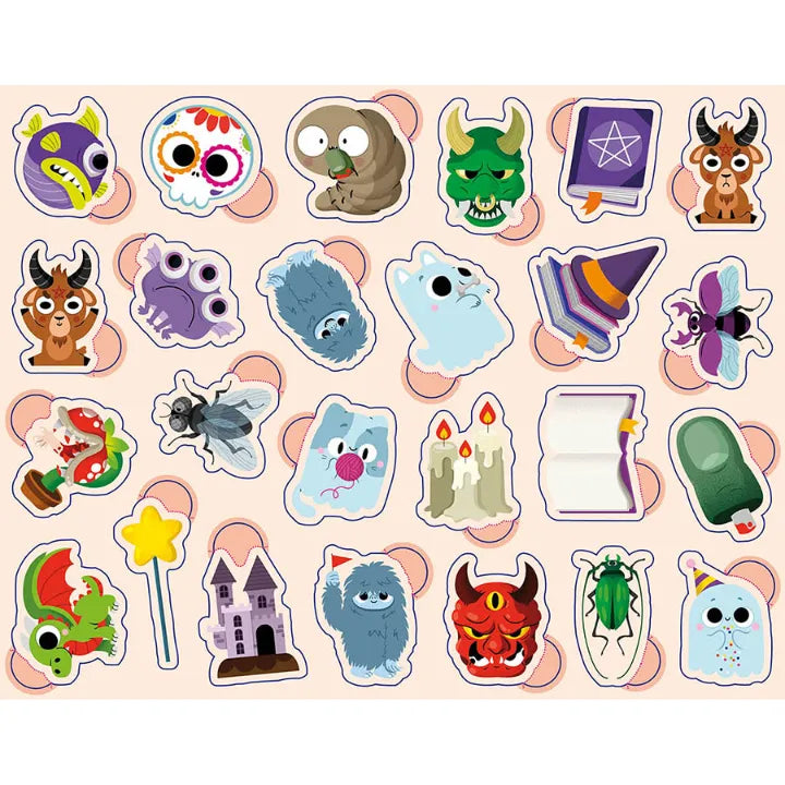 Metallic Box of Stickers, Reusable Tin for Kids 18m+, Halloween