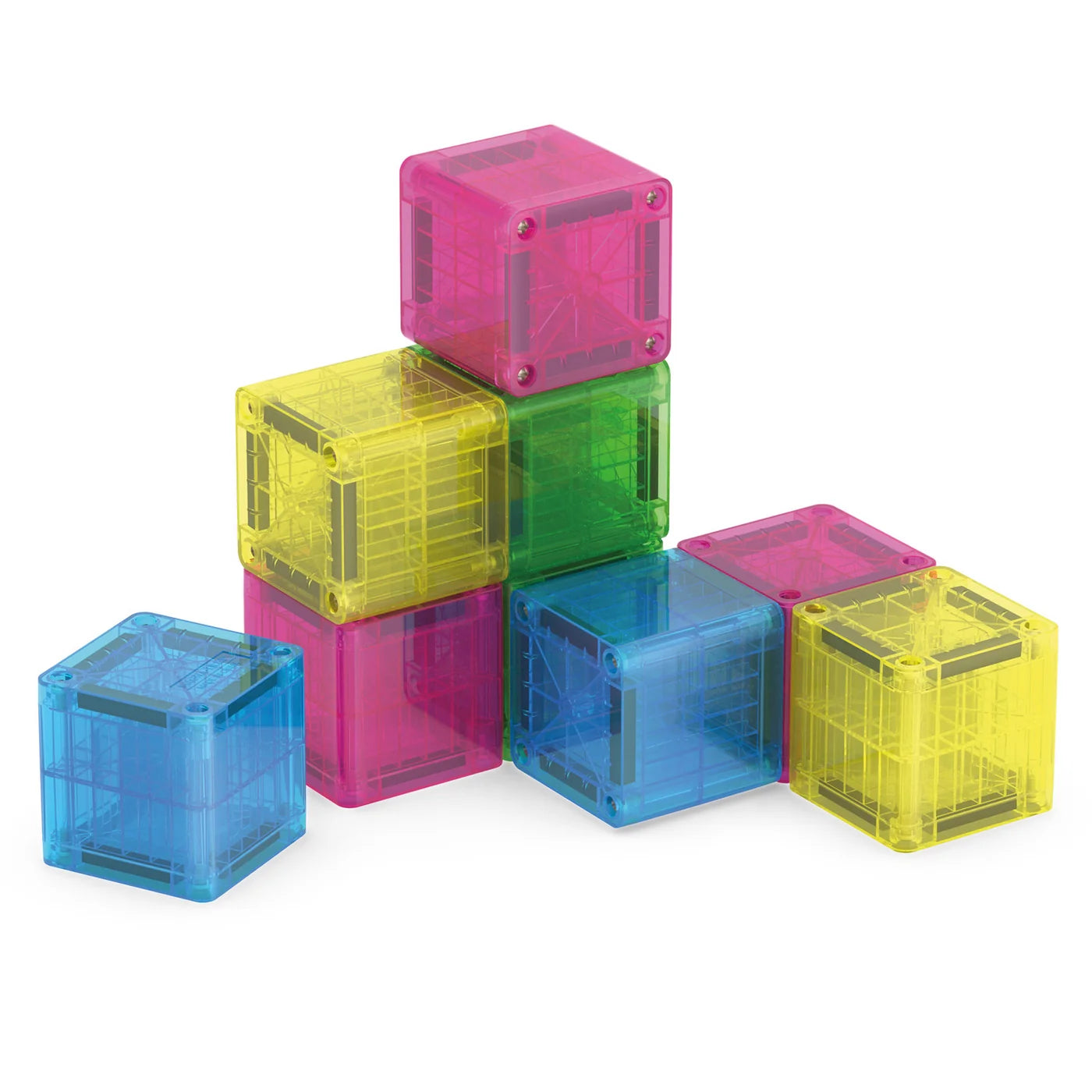 MicroMAGS Travel: Cubes, 9 Pieces, Magnetic Tiles for Kids 2+