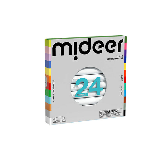 2-In-1 Acrylic Markers 24 Colors, Mideer