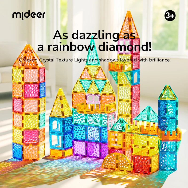 Colorful Magnetic Tiles 90 pcs: Diamond Brilliancy, Mideer