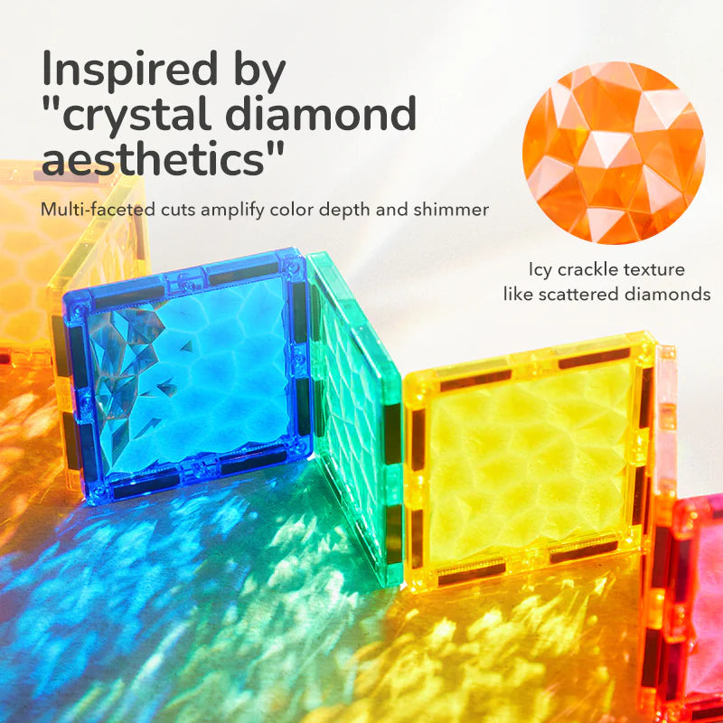 Colorful Magnetic Tiles 90 pcs: Diamond Brilliancy, Mideer