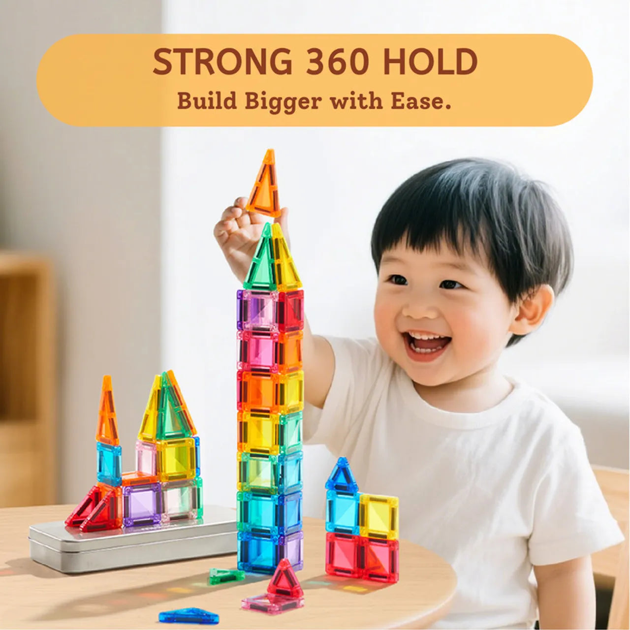 Colorful magnetic Tiles: Set mini 42 pcs, Mideer