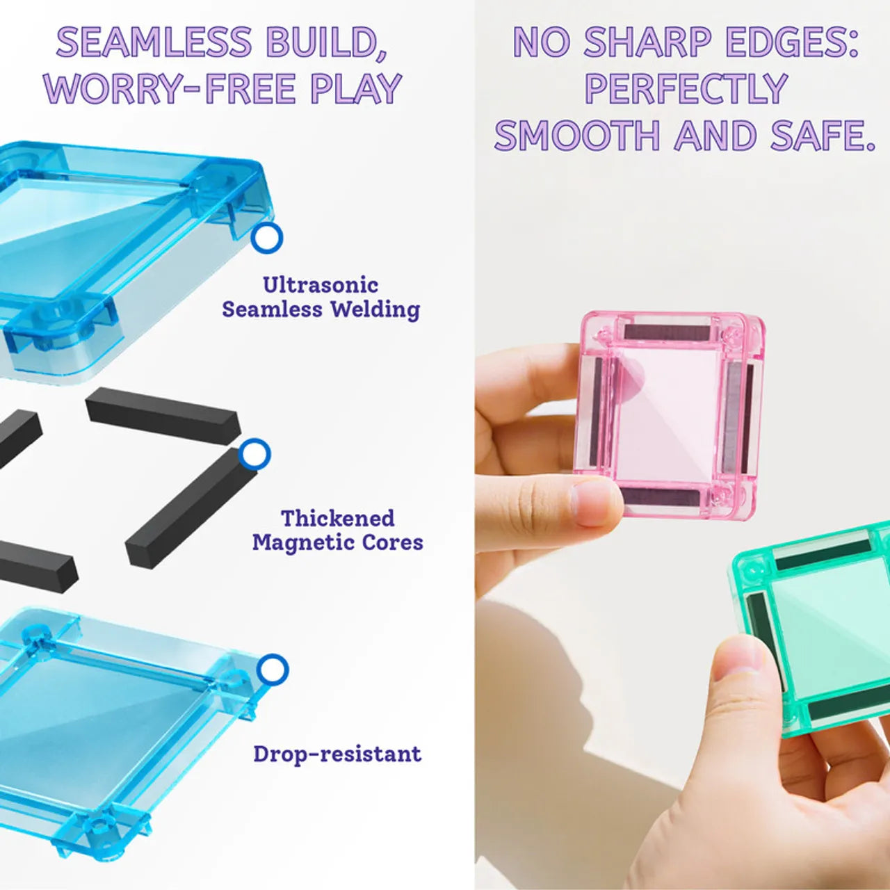Colorful magnetic Tiles: Set mini 42 pcs, Mideer