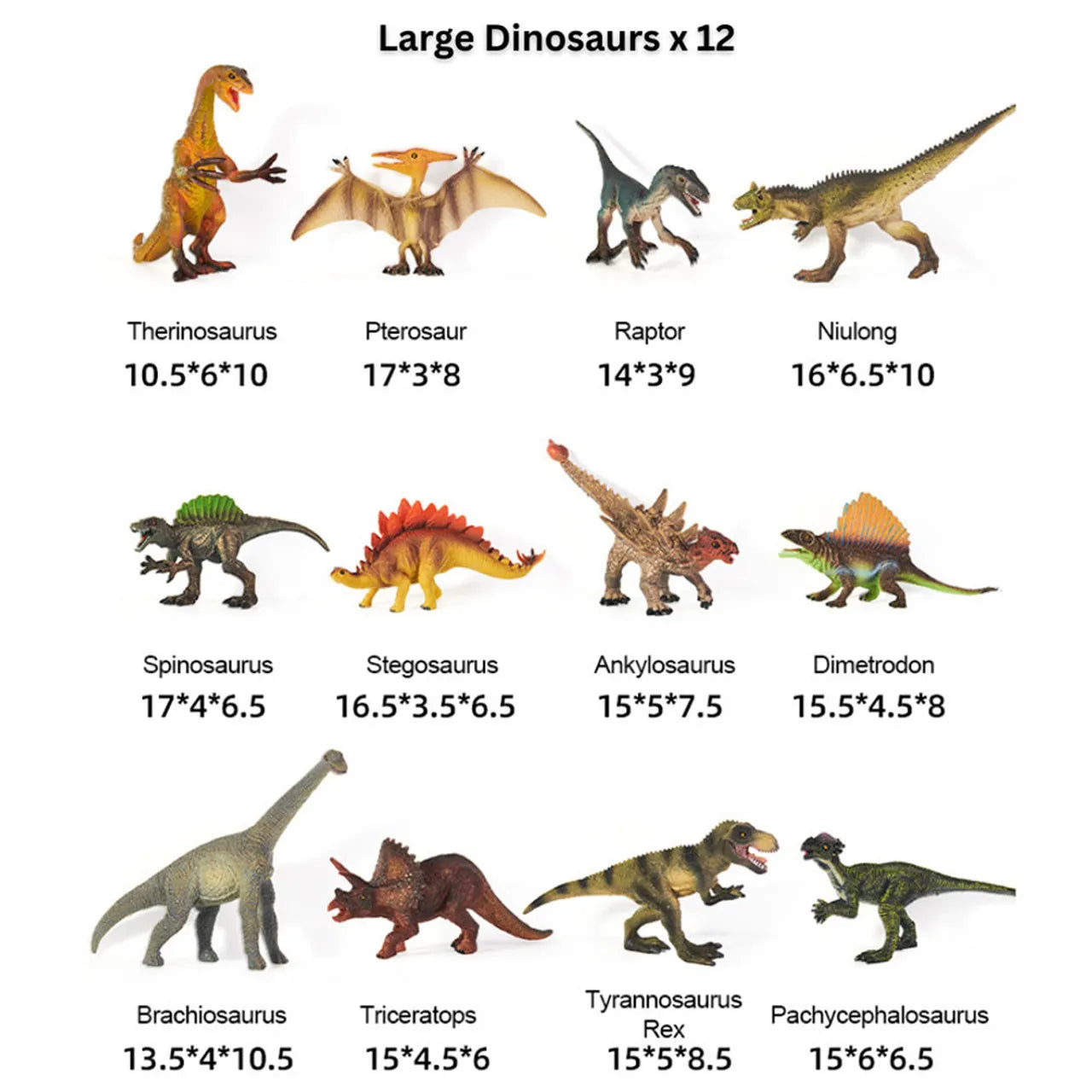 Dinosaur Toys Set: 24 Pieces, Dinosaur Toy Set for Kids 3+
